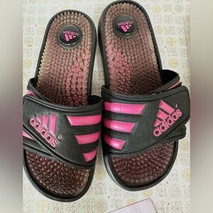 Adidas Black and Pink Massage Slides